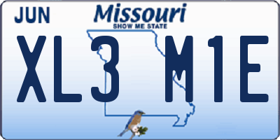 MO license plate XL3M1E