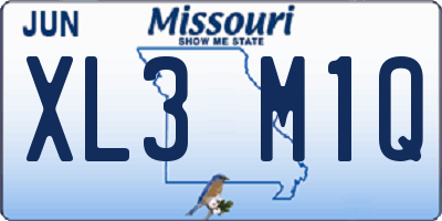 MO license plate XL3M1Q