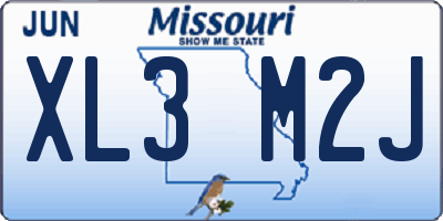 MO license plate XL3M2J