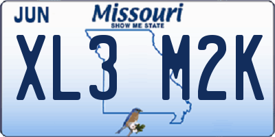 MO license plate XL3M2K