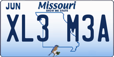MO license plate XL3M3A
