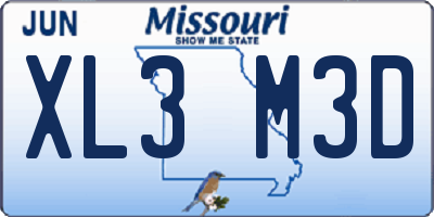 MO license plate XL3M3D