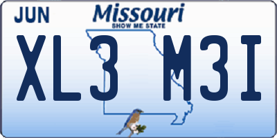 MO license plate XL3M3I