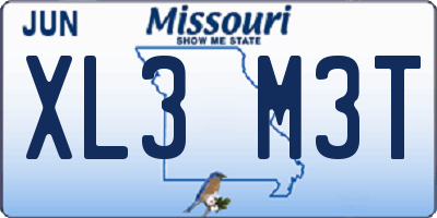 MO license plate XL3M3T