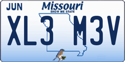 MO license plate XL3M3V