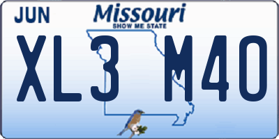 MO license plate XL3M4O