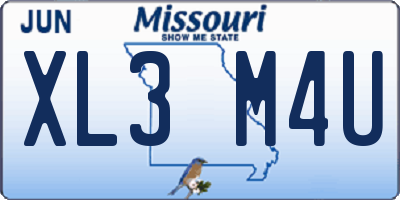 MO license plate XL3M4U