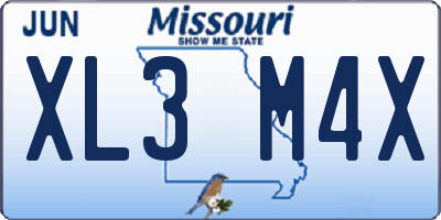 MO license plate XL3M4X