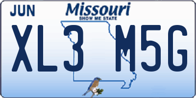 MO license plate XL3M5G