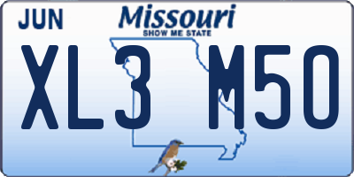 MO license plate XL3M5O