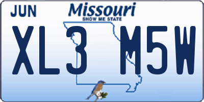 MO license plate XL3M5W