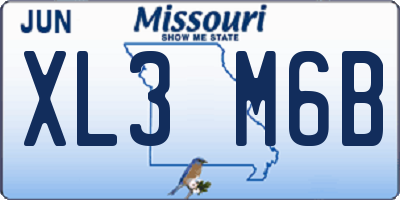 MO license plate XL3M6B