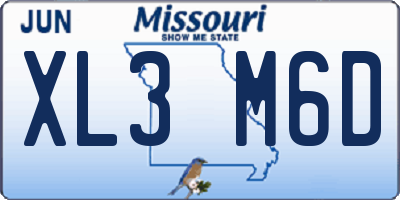 MO license plate XL3M6D