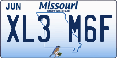MO license plate XL3M6F
