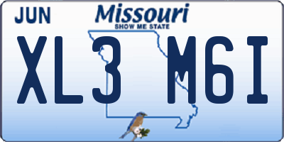 MO license plate XL3M6I