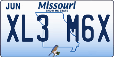 MO license plate XL3M6X