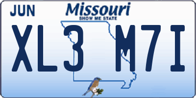 MO license plate XL3M7I