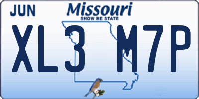 MO license plate XL3M7P