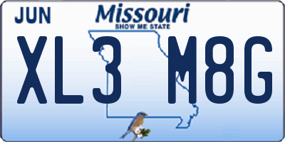 MO license plate XL3M8G