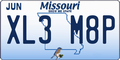 MO license plate XL3M8P