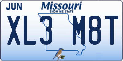 MO license plate XL3M8T