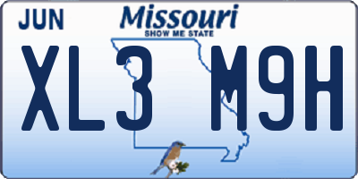MO license plate XL3M9H