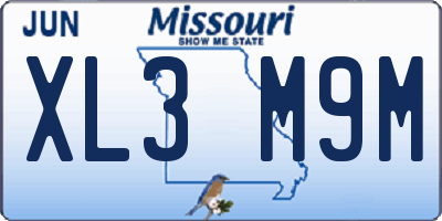 MO license plate XL3M9M