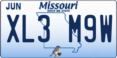 MO license plate XL3M9W