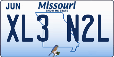 MO license plate XL3N2L