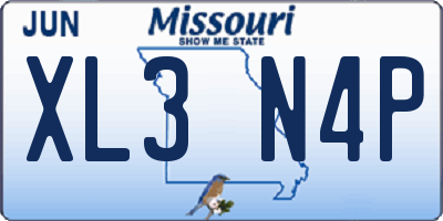 MO license plate XL3N4P
