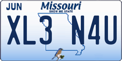 MO license plate XL3N4U