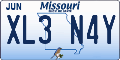 MO license plate XL3N4Y
