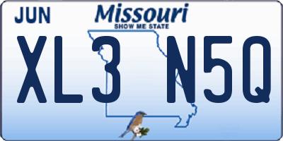 MO license plate XL3N5Q