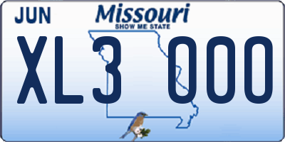 MO license plate XL3O0O