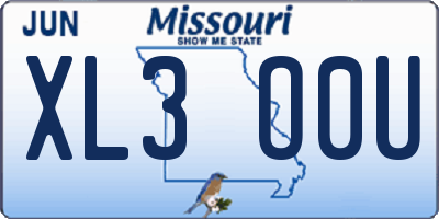 MO license plate XL3O0U