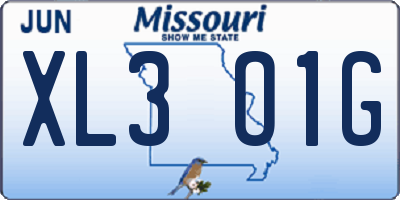 MO license plate XL3O1G