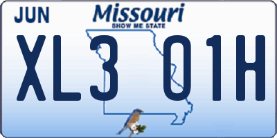MO license plate XL3O1H