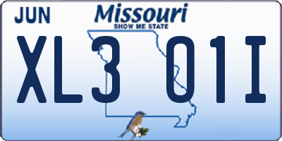 MO license plate XL3O1I