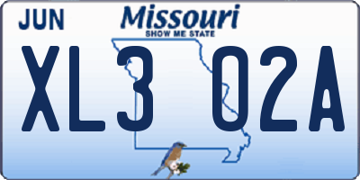 MO license plate XL3O2A