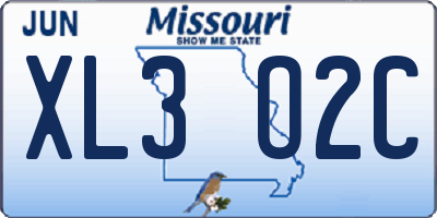 MO license plate XL3O2C