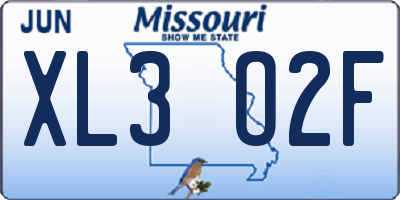 MO license plate XL3O2F