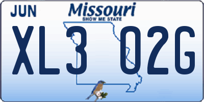 MO license plate XL3O2G