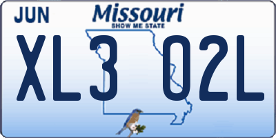 MO license plate XL3O2L