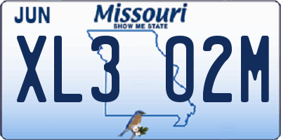 MO license plate XL3O2M