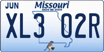 MO license plate XL3O2R