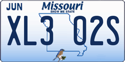 MO license plate XL3O2S