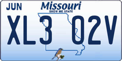MO license plate XL3O2V