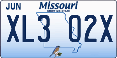 MO license plate XL3O2X