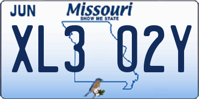 MO license plate XL3O2Y