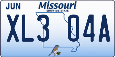 MO license plate XL3O4A